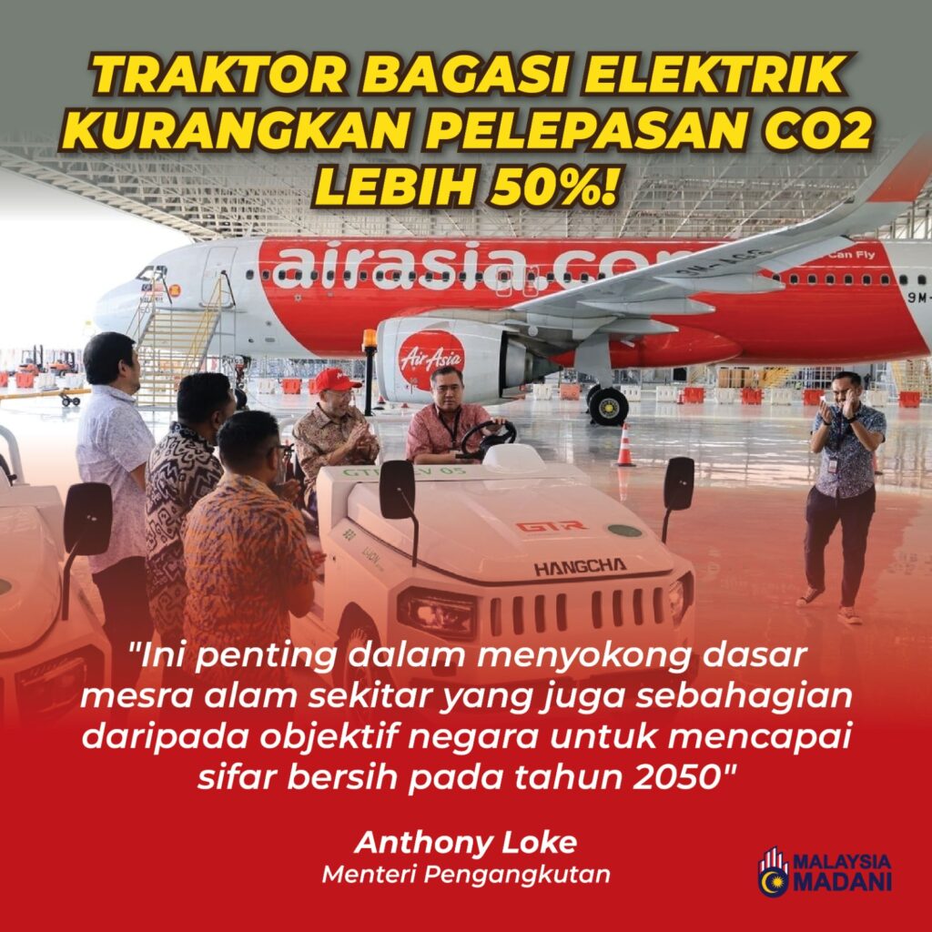 Traktor Bagasi Elektrik Kurangkan Pelepasan CO2 Lebih 50%