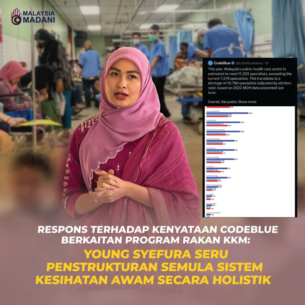 Respons Terhadap Kenyataan CodeBlue Berkaitan Program Rakan KKM: Young Syefura Seru Penstrukturan Semula Sistem Kesihatan Awam Secara Holistik