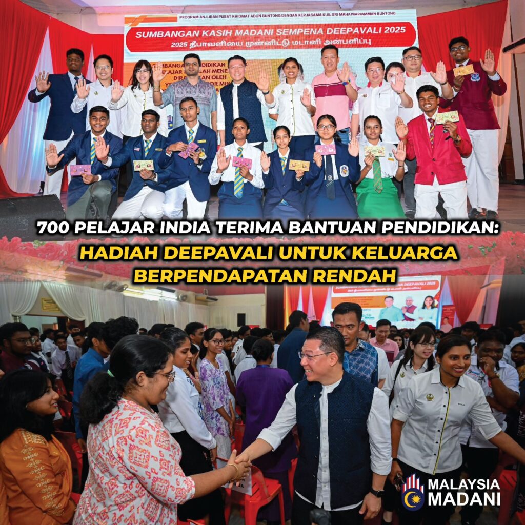700 Pelajar India Terima Bantuan Pendidikan: Hadiah Deepavali Untuk Keluarga Berpendapatan Rendah